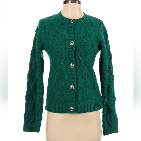 Ann Taylor Relaxed Cable Sweater Jacket - Picture 2 of 3